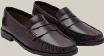 Burgundy Leather Penny Loafers